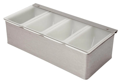 Porte-condiment - 4 compartiments - Inox