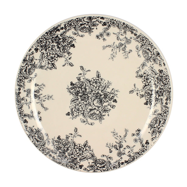 Lot de 12 assiettes plate FLORALI - Grès - 19cm