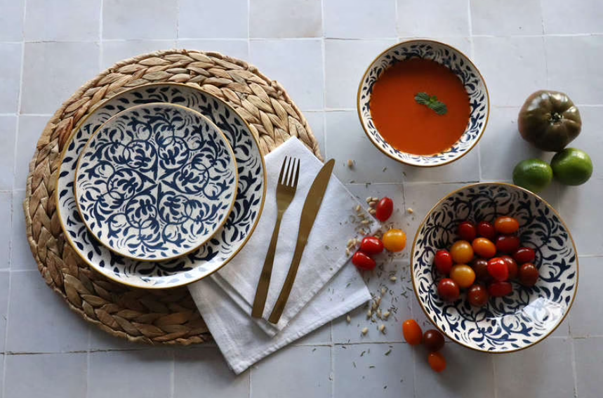 Assiette plate HÉRACLÉE - Bleue - 27cm