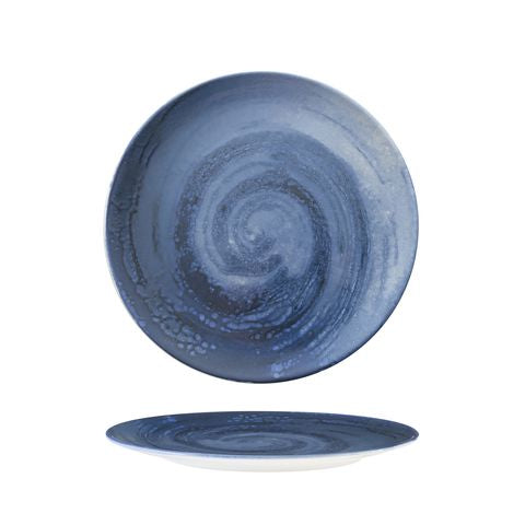 Assiette plate VORTICE bleue - 26cm