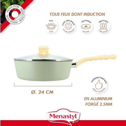 Sauteuse COLORAMA en aluminium - Vert - 24cm