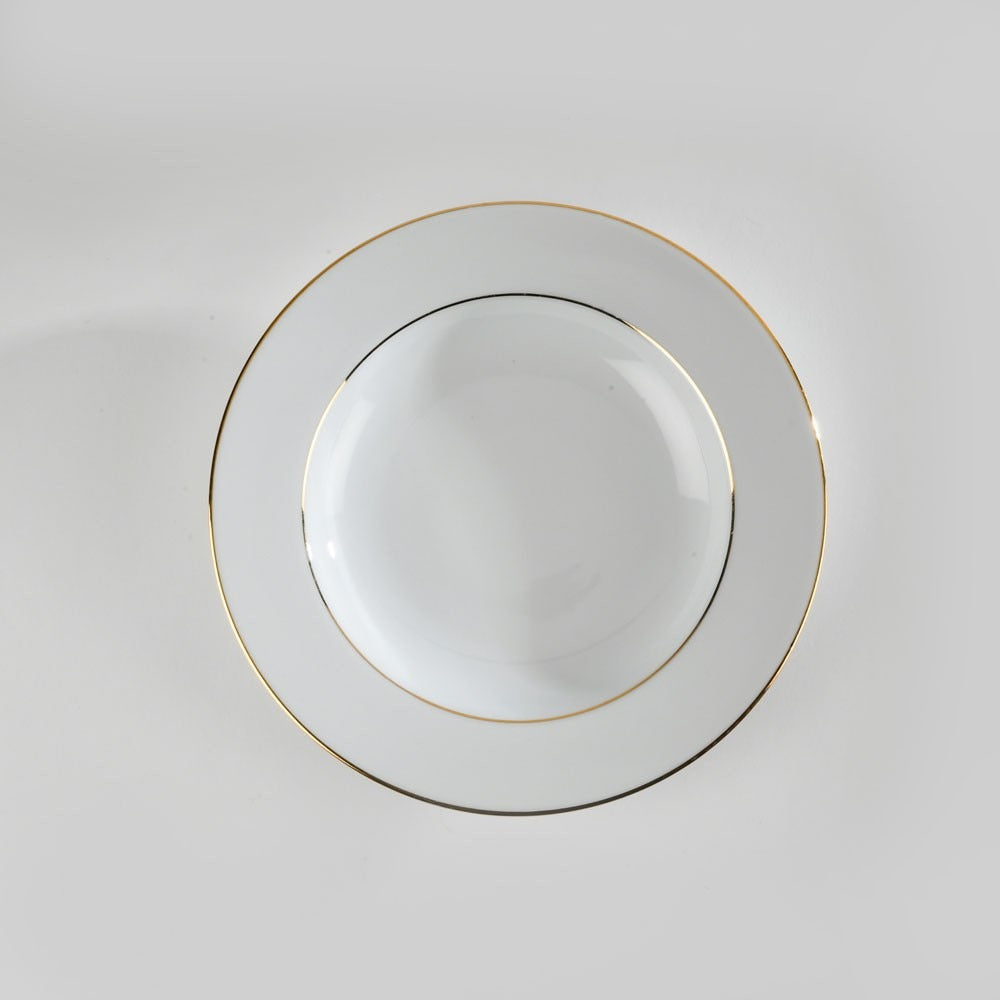 Assiette creuse FILET OR - Porcelaine - 22.5cm