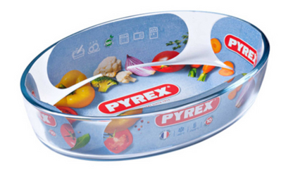 Plat de cuisson ovale en verre "ESSENTIALS" - 26cm x 18cm