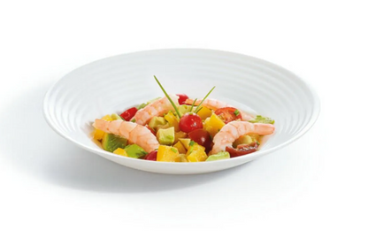 Assiette creuse blanche STAIRO - Verre - 23,6cm