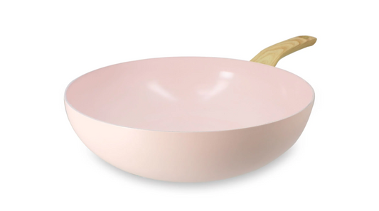 Poêle wok COLORAMA en aluminium - Rose - 28cm