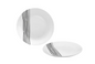 Lot de 24 Assiettes GRAFIC - Porcelaine - 20.5cm