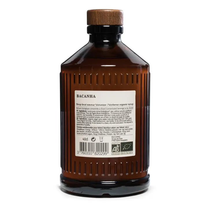 Sirop brut de VERVEINE  BIO  - BACANHA  - 400 ml